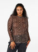 Mesh bluse med leopard mønster, Brun, Model image number 0