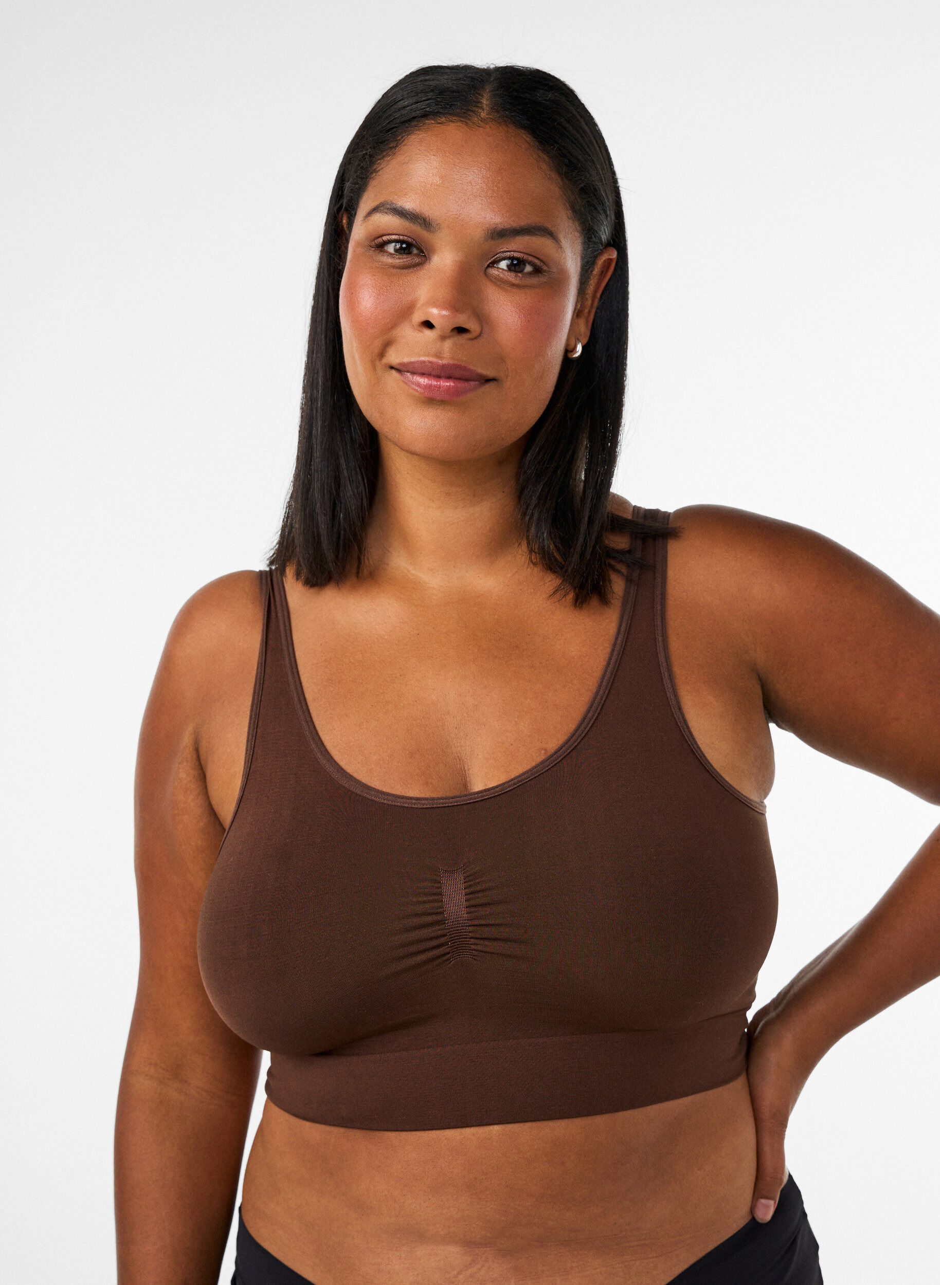 ZizziSeamless bh top, Brun, Model image number 0