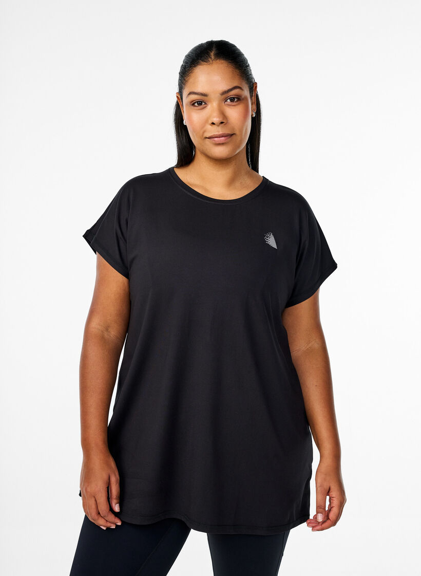 Lang tr&aelig;nings t-shirt, Sort, Model image number 0