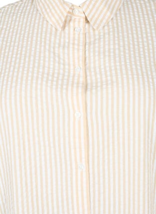 Lang stribet skjorte i bomuld , White/Natrual Stripe, Packshot image number 2