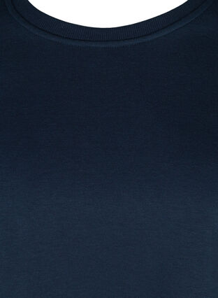 Cropped sweatshirt med rund hals, Navy Blazer, Packshot image number 2