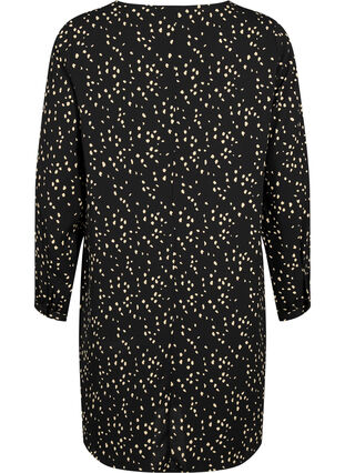 V-hals kjole med print, Black Dot AOP, Packshot image number 1