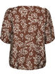 Viskosebluse med V-udsk&aelig;ring, Brun, Packshot image number 1