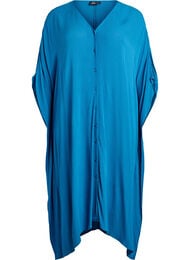 Kaftan strandkjole med knapper, Bl&aring;