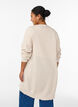 Lang ribstrikket cardigan i bomuld, Beige, Model image number 2