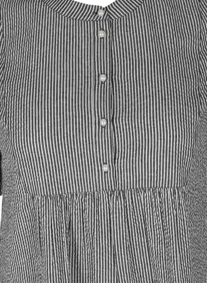 Bomulds tunika med stribet print, Black Stripe, Packshot image number 2