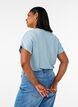 T-shirt i viskose med glimmerstriber, Bl&aring;, Model image number 2