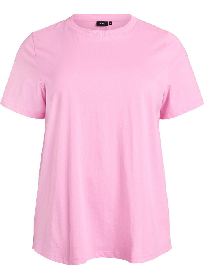 Basis t-shirt i bomuld med rund hals, Lyser&oslash;d, Packshot image number 0
