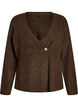 Strikket cardigan med asymmetrisk lukning, Brun, Packshot image number 0