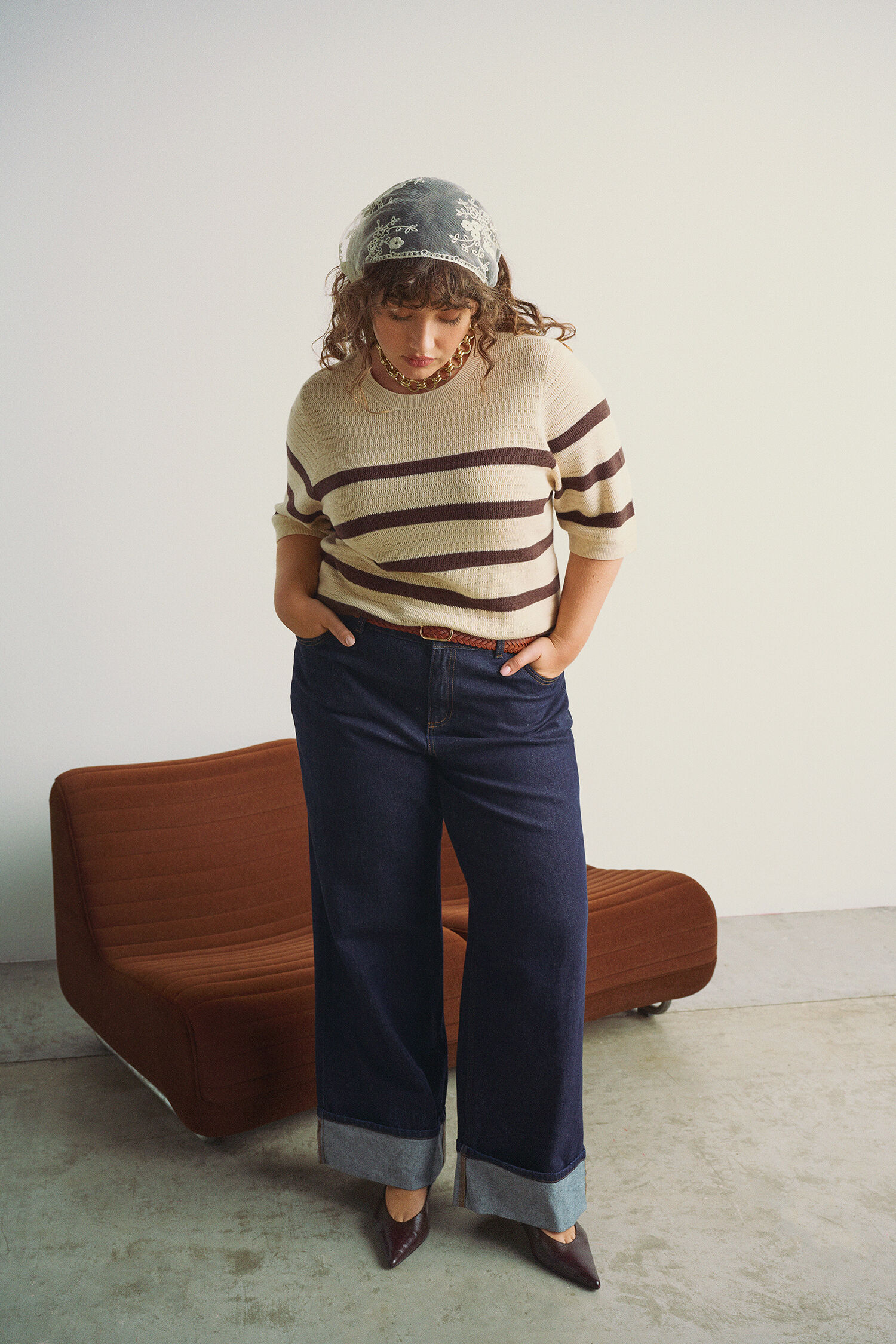 Zizzi Stribet strik, , Model