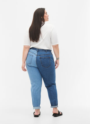Tofarvede Mille mom fit jeans, Lt. B. Comb, Model image number 1