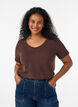Ensfarvet basis t-shirt i bomuld, Brun, Model image number 0