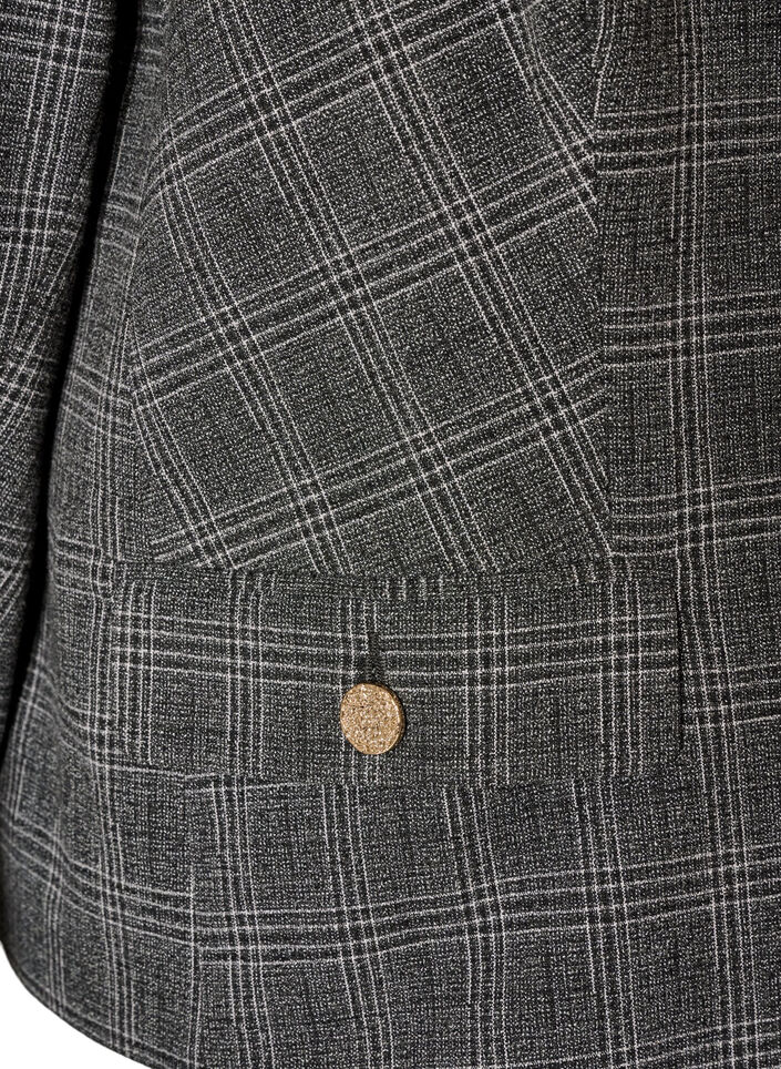 Kort blazer med ternet m&oslash;nster, Gr&aring;, Packshot image number 3