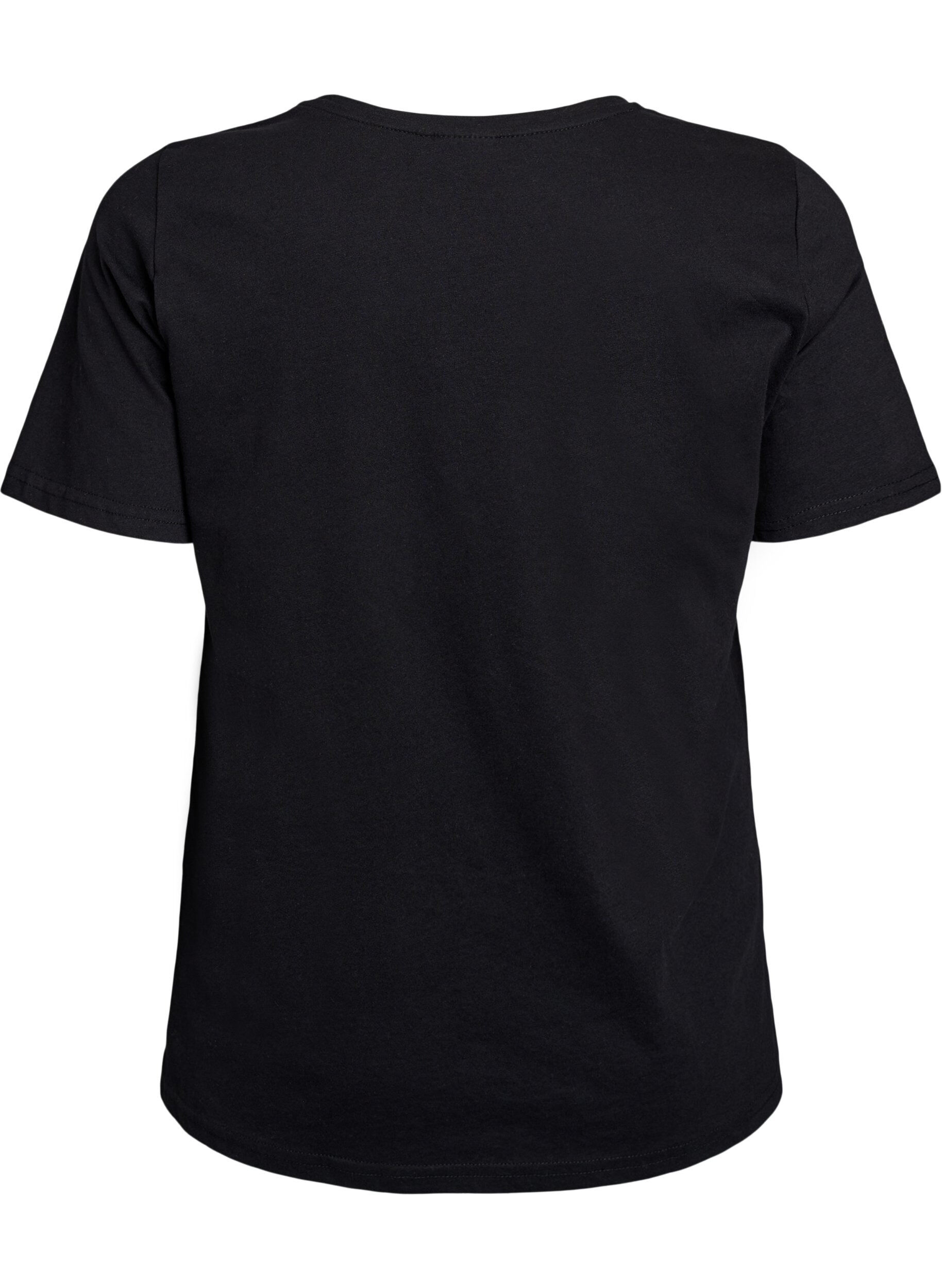 ZizziT-shirt med motiv , Sort, Packshot image number 1