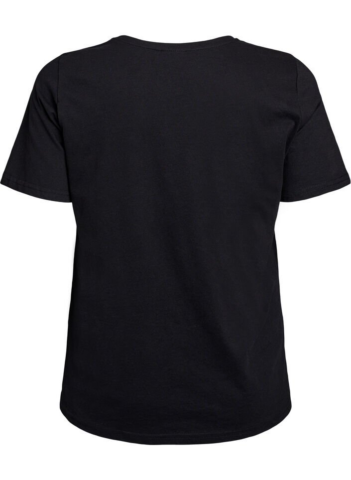 T-shirt med motiv , Sort, Packshot image number 1