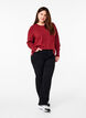 Strikbluse med rund hals, R&oslash;d, Model image number 1