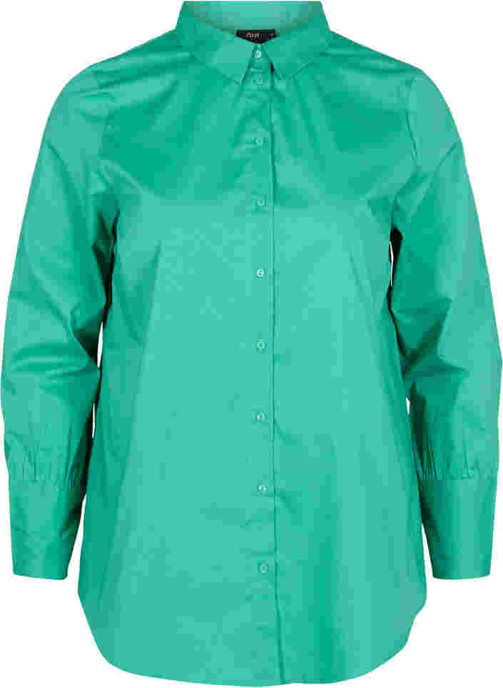 Langærmet skjorte med høj cuff, Holly Green, Packshot image number 0