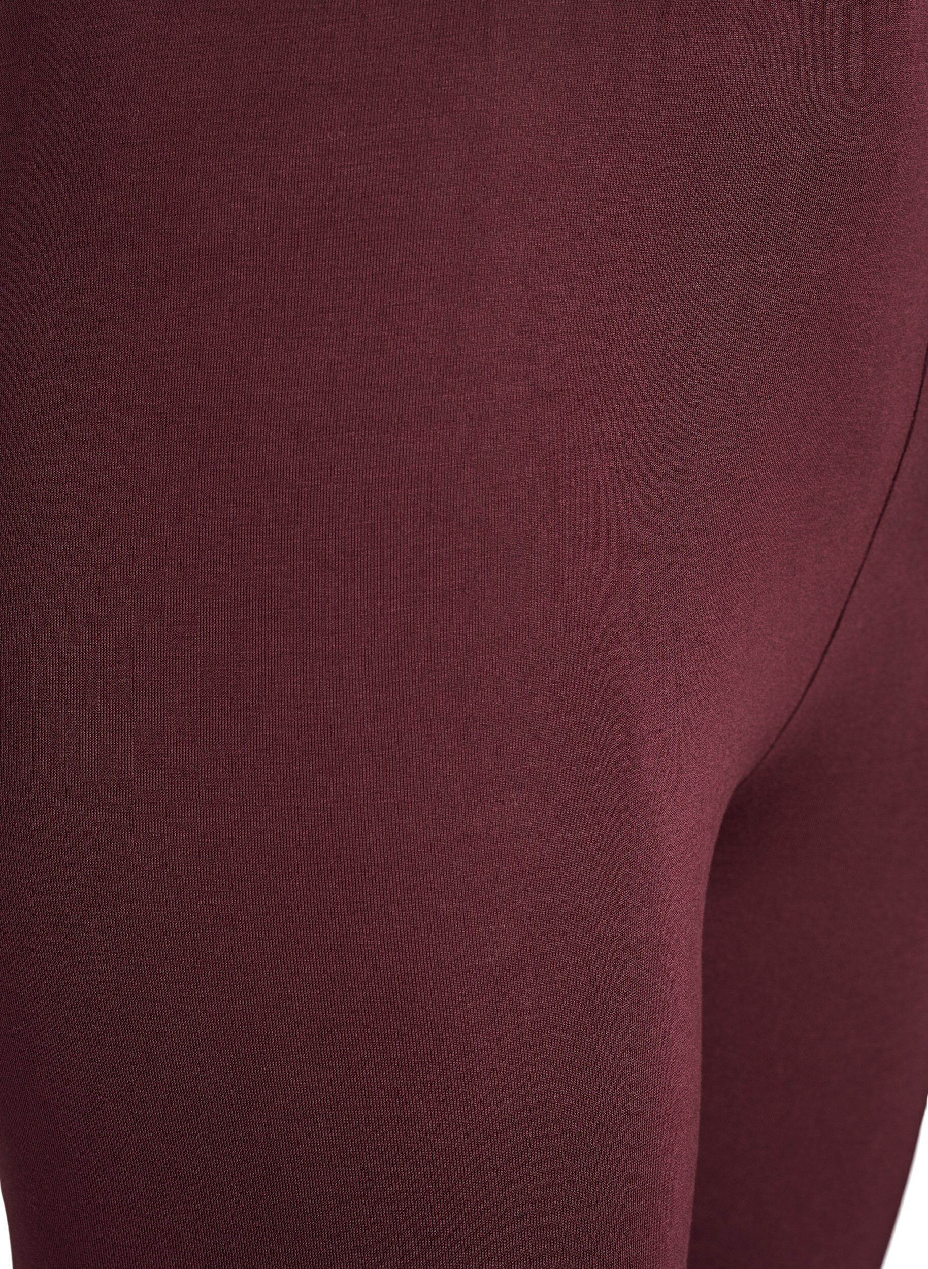 ZizziBasis leggings i viskose, M&oslash;rk Bordeaux, Packshot image number 2