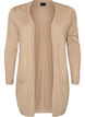 Lang strikcardigan i viskosemix, Beige, Packshot image number 0