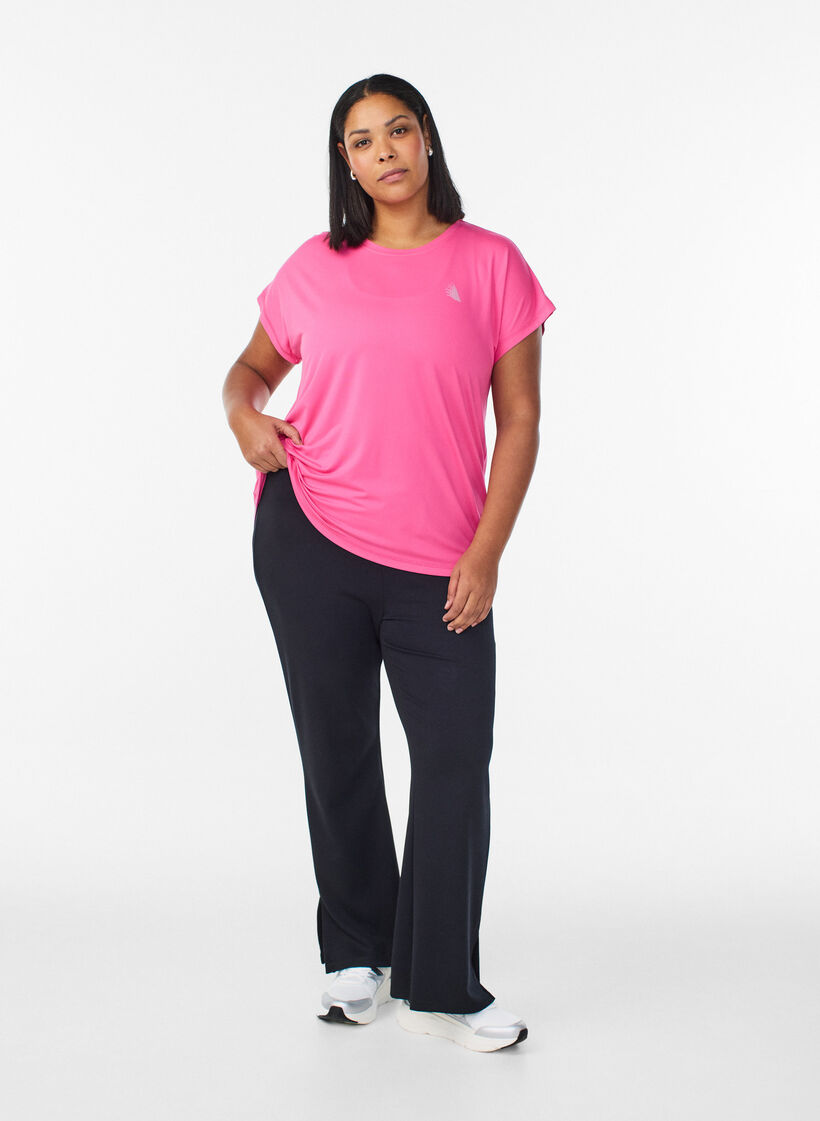 Ensfarvet tr&aelig;nings t-shirt, Lyser&oslash;d, Model image number 1