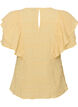 Bluse med smock-struktur og fl&aelig;se&aelig;rmer, Gul, Packshot image number 1