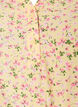 Blomstret bluse i viskose med korte &aelig;rmer og fl&aelig;sekrave, Gul, Packshot image number 2