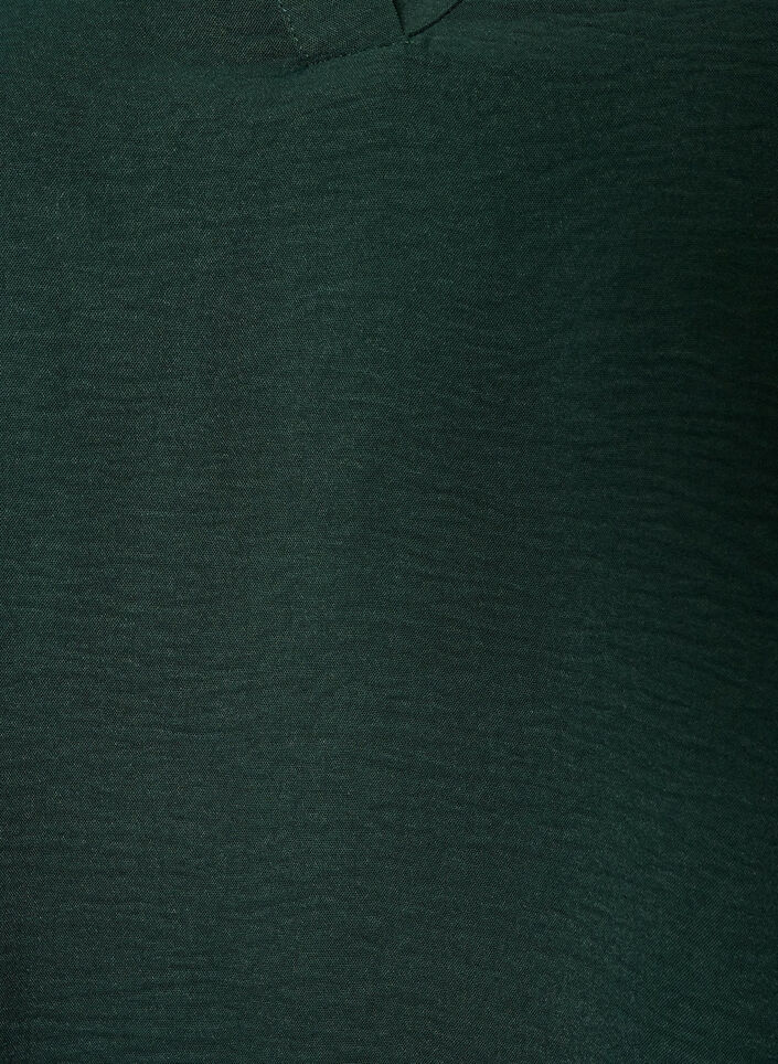 Bluse med smock manchetter og V-udsk&aelig;ring, Gr&oslash;n, Packshot image number 2