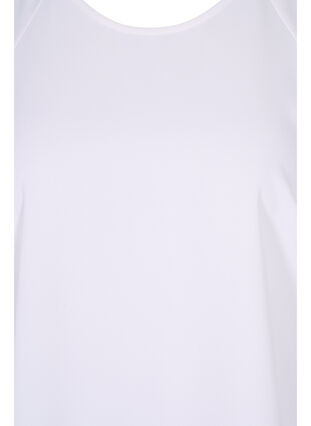 Kortærmet bluse med rund halsudskæring, Bright White, Packshot image number 2