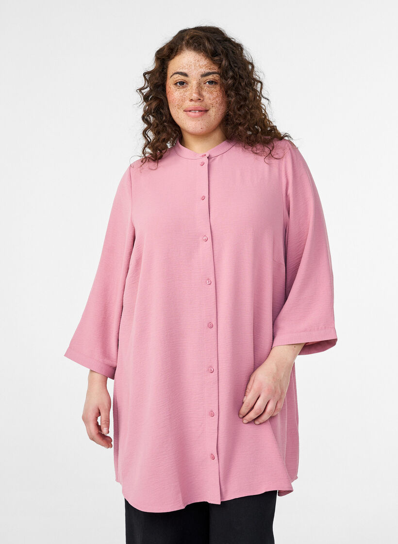 Tunika med 3/4 &aelig;rmer, Lyser&oslash;d, Model image number 0