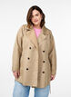 Kort trenchcoat med bælte, Beige, Model image number 0