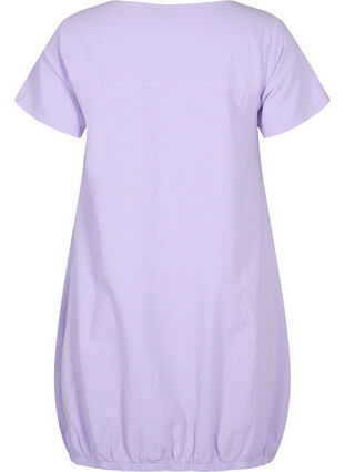 Kortærmet kjole i bomuld, Lavender, Packshot image number 1