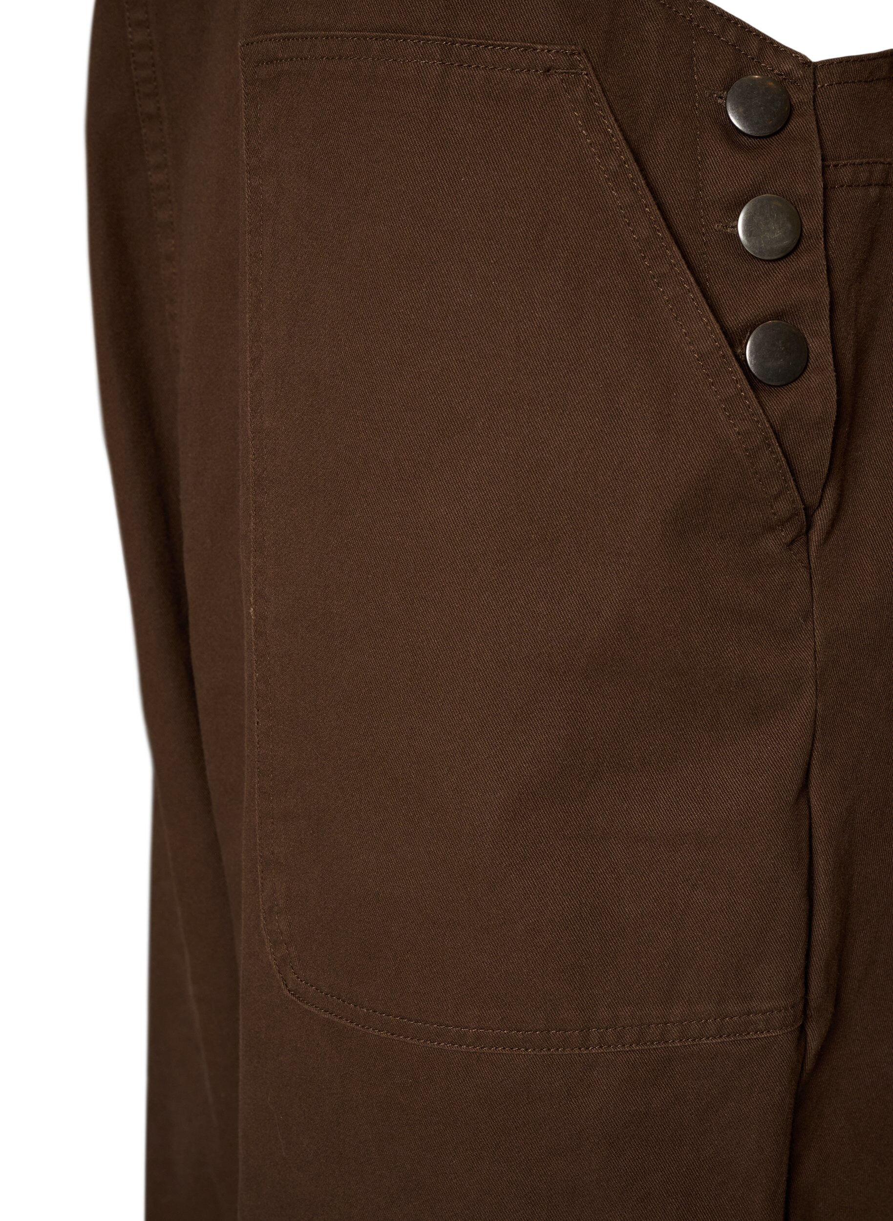 ZizziOveralls med balloneffekt og justerbare seler, Brun, Packshot image number 3