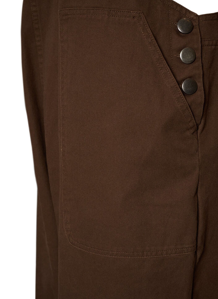 Overalls med balloneffekt og justerbare seler, Brun, Packshot image number 3