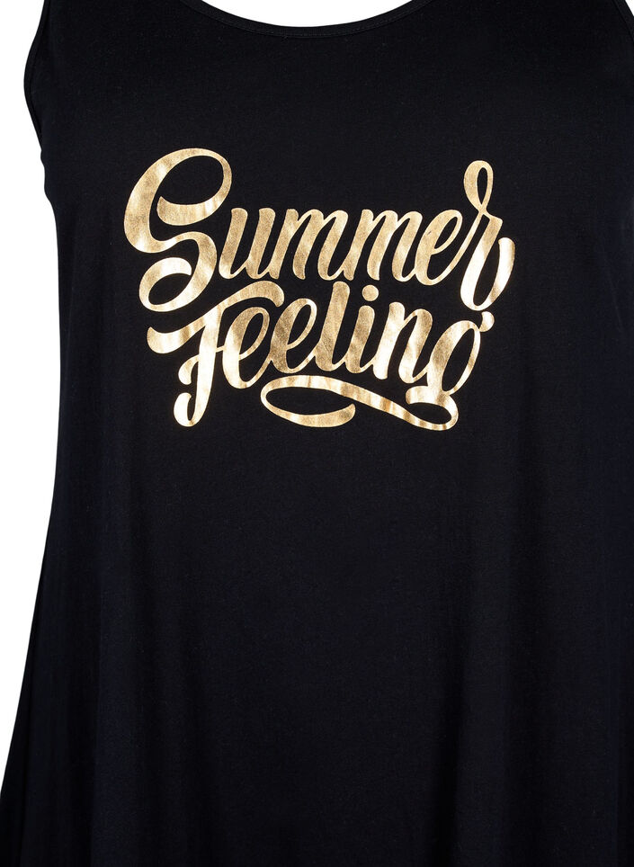 Ærmeløs bomulds kjole med a-shape, Black W. Summer, Packshot image number 2