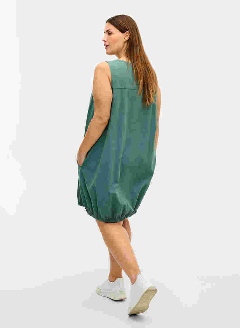 Ærmeløs kjole i bomuld, Sea Pine, Model image number 1