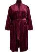 Morgenk&aring;be i bl&oslash;d velour med lommer, M&oslash;rk Bordeaux, Packshot image number 0