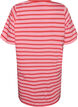 Lang oversize T-shirt i &oslash;kologisk bomuld med striber, Lyser&oslash;d, Packshot image number 1