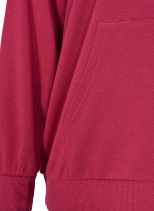 Sweatshirt med hætte og lomme, Sangria, Packshot image number 3