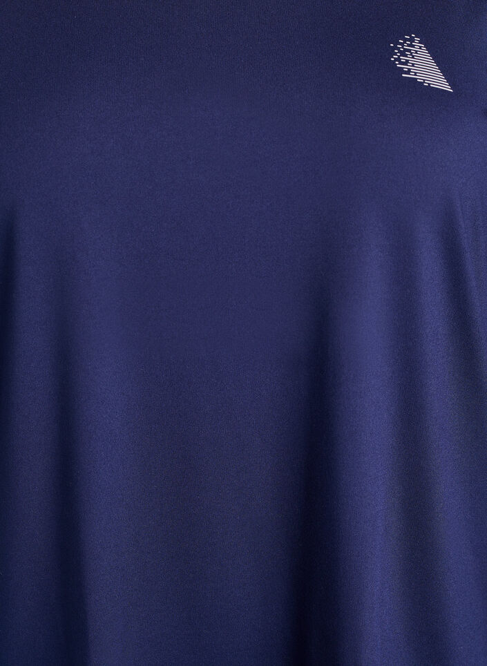 Tr&aelig;ningsbluse med 3/4 &aelig;rmer, Bl&aring;, Packshot image number 2