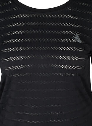 Langærmet træningsbluse med mønster, Black, Packshot image number 2
