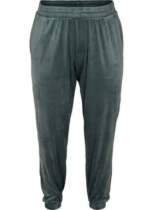 Løse bukser i velour, Balsam Green, Packshot image number 0