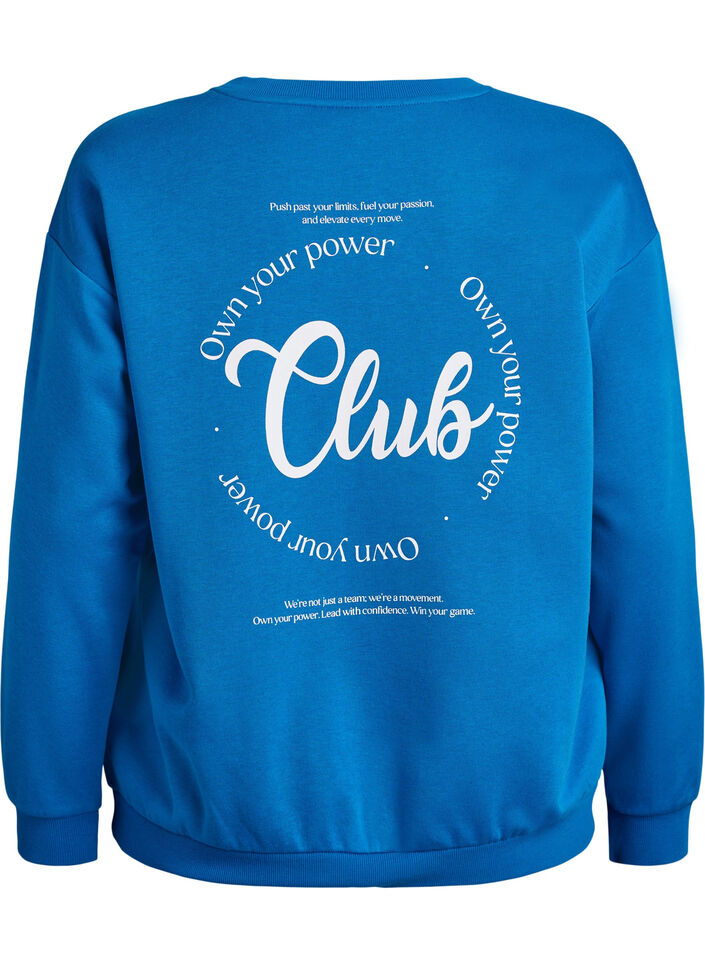 Sweatshirt med tekstprint, Bl&aring;, Packshot image number 1