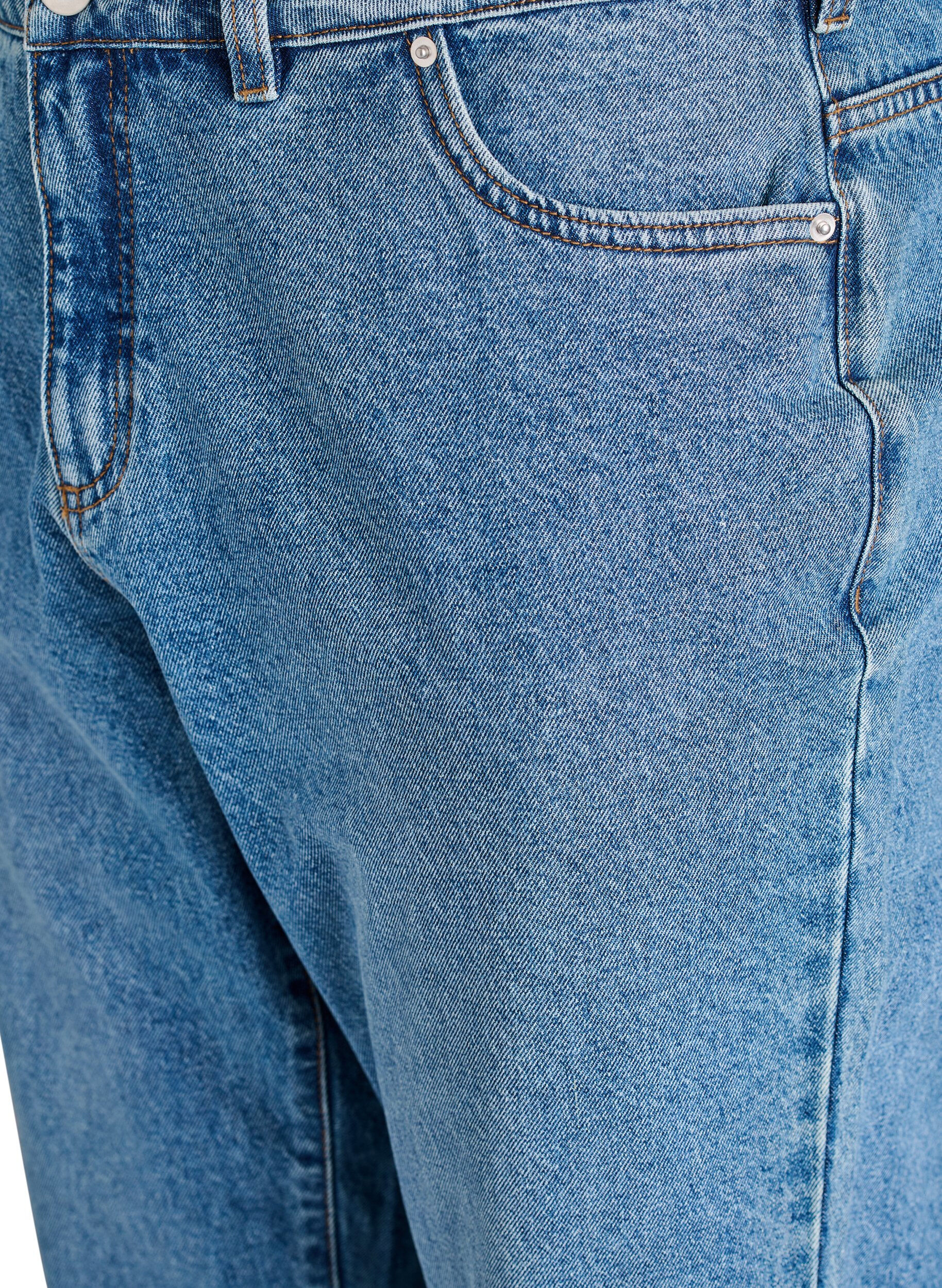 Zizzi Mille mom fit jeans med h&oslash;j talje, Bl&aring;, Packshot image number 2