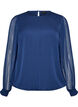 Chiffonbluse med transparente &aelig;rmer, Bl&aring;, Packshot image number 0