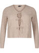 Strikket cardigan med bindedetaljer, Simply Taupe Mel., Packshot image number 0