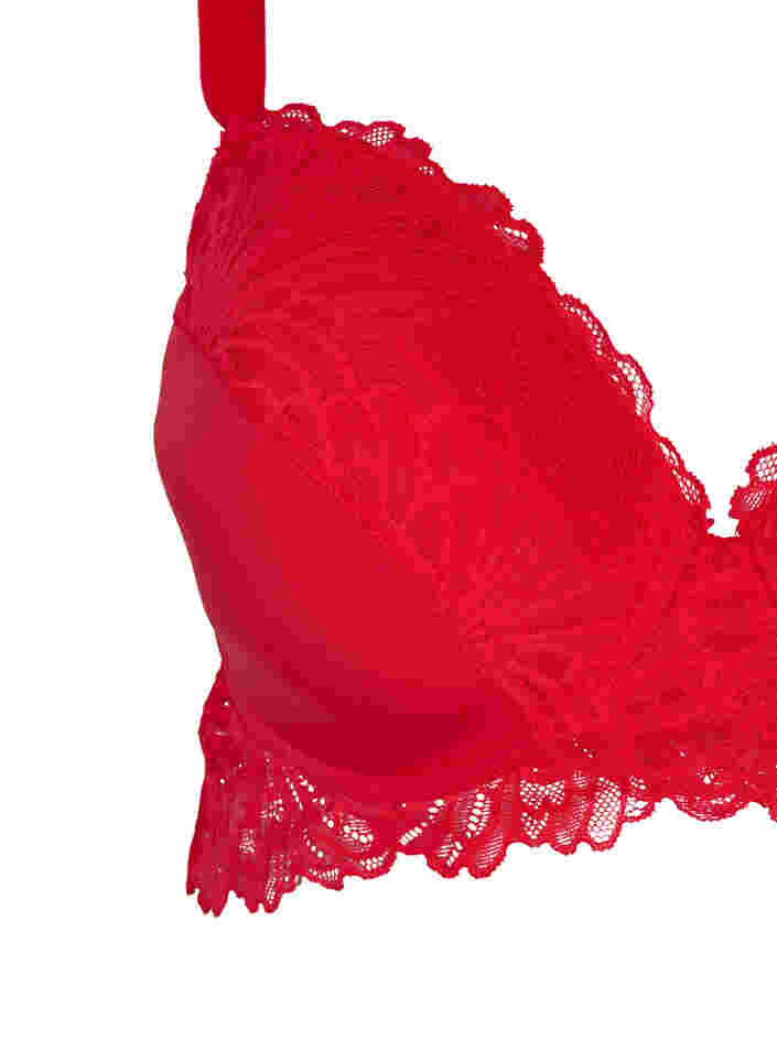 Alma bh med bøjle og blonder, True Red , Packshot image number 2