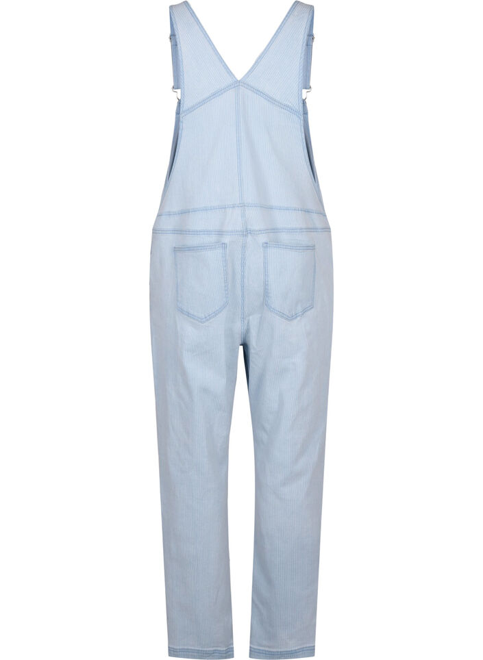 Stribede denim overalls, Bl&aring;, Packshot image number 1