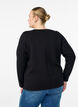 Jerseybluse med rund hals, Sort, Model image number 2