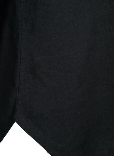Lang skjorte i hør-viskoseblanding, Black, Packshot image number 3