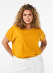 Kort&aelig;rmet T-shirt i bomuldsblanding, Gul, Model image number 0